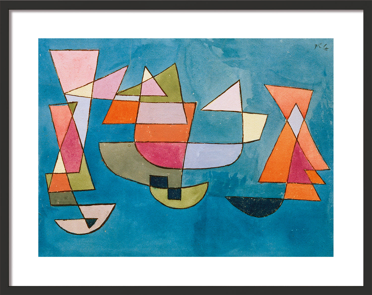 Paul Klee: Bild ‚Segelschiffe‘ (1927), gerahmt