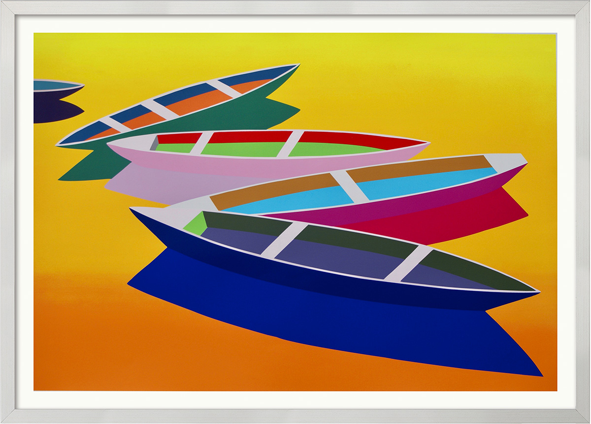 Julia Steinberg: Bild ‚Boote (2)‘ (2019), gerahmt