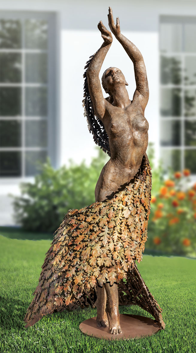 Beth Newman-Maguire: Gartenskulptur ‚Mother Earth Dancing‘ (Original / Unikat), Bronze