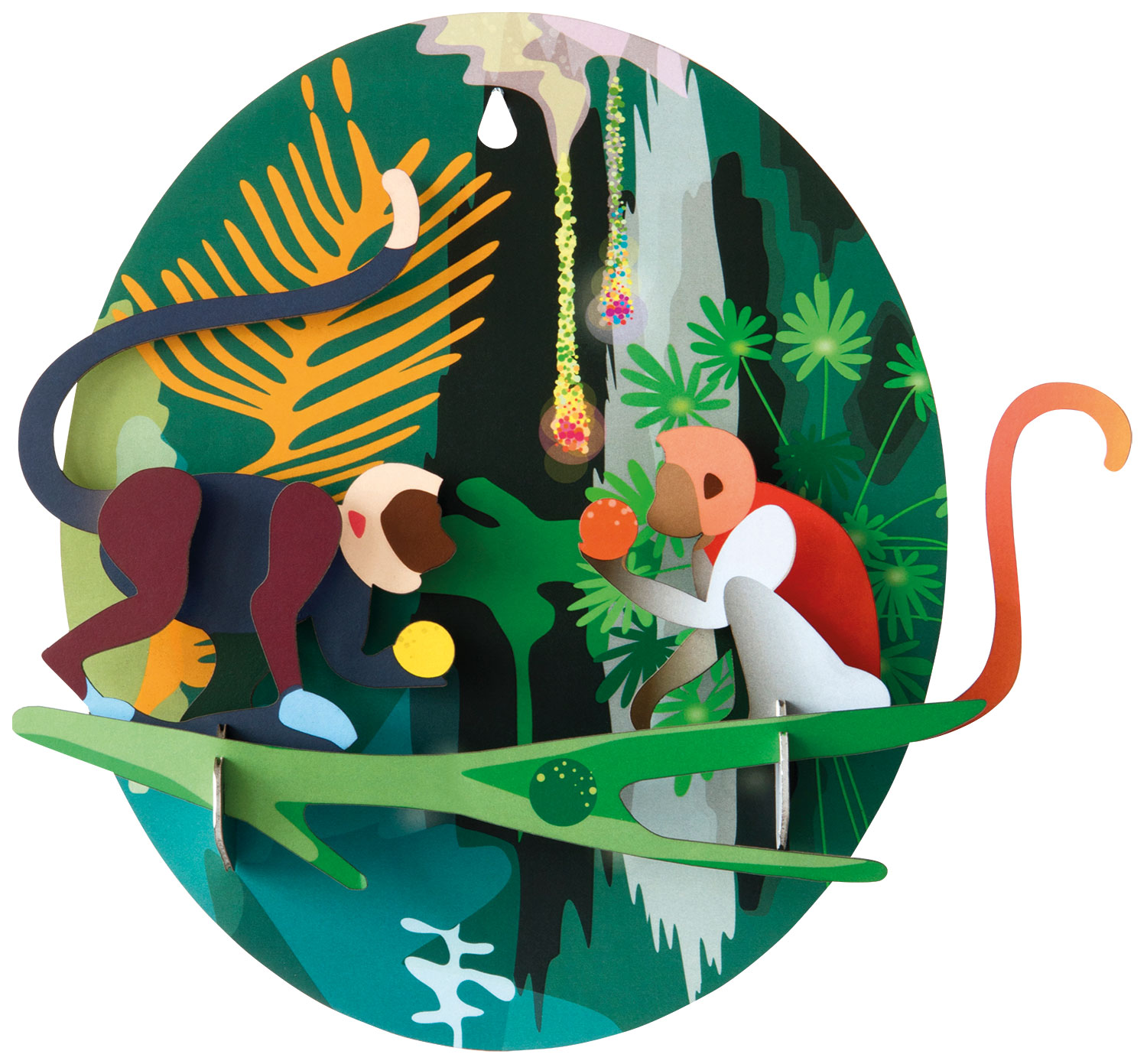 studio ROOF: 3D-Wandobjekt ‚Jungle Monkeys‘ aus recyceltem Karton, DIY