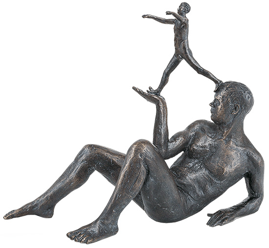 Adelbert Heil: Skulptur ‚Was uns denkt, trägt und leitet‘, Bronze