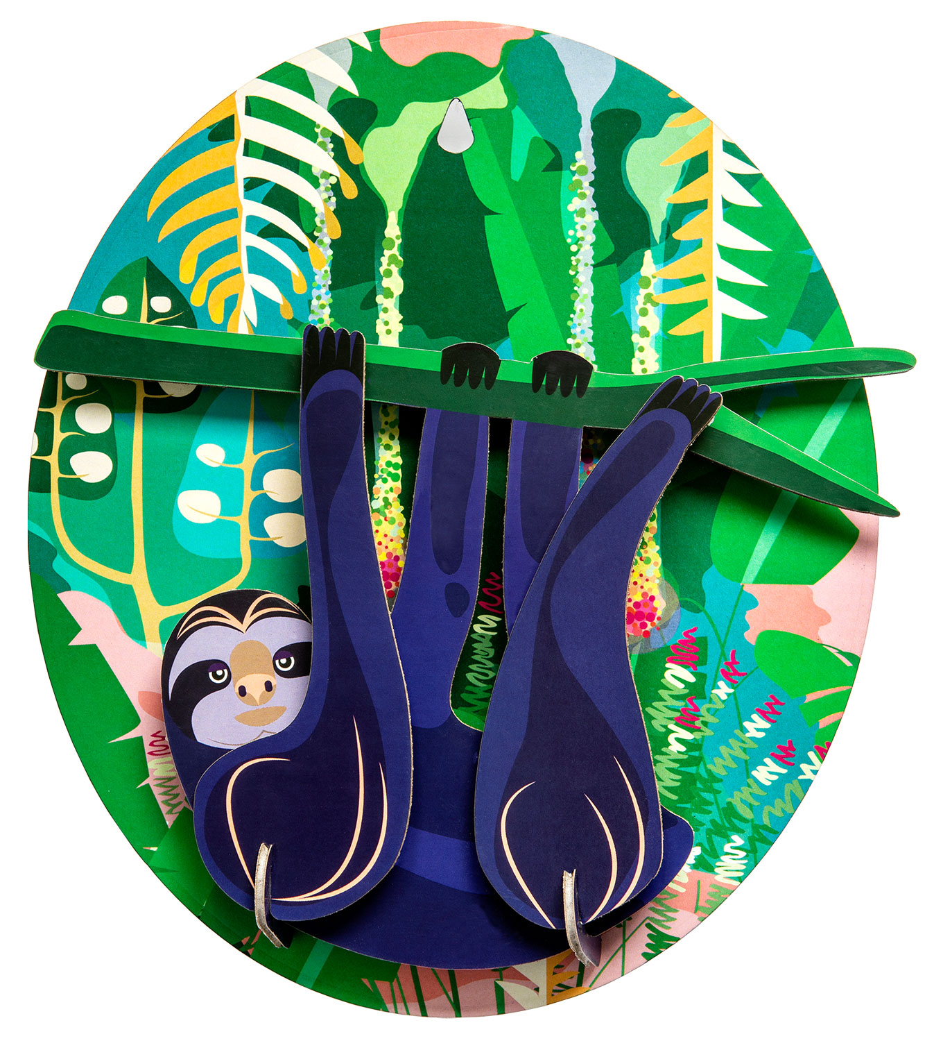 studio ROOF: 3D-Wandobjekt ‚Jungle Sloth‘ aus recyceltem Karton, DIY