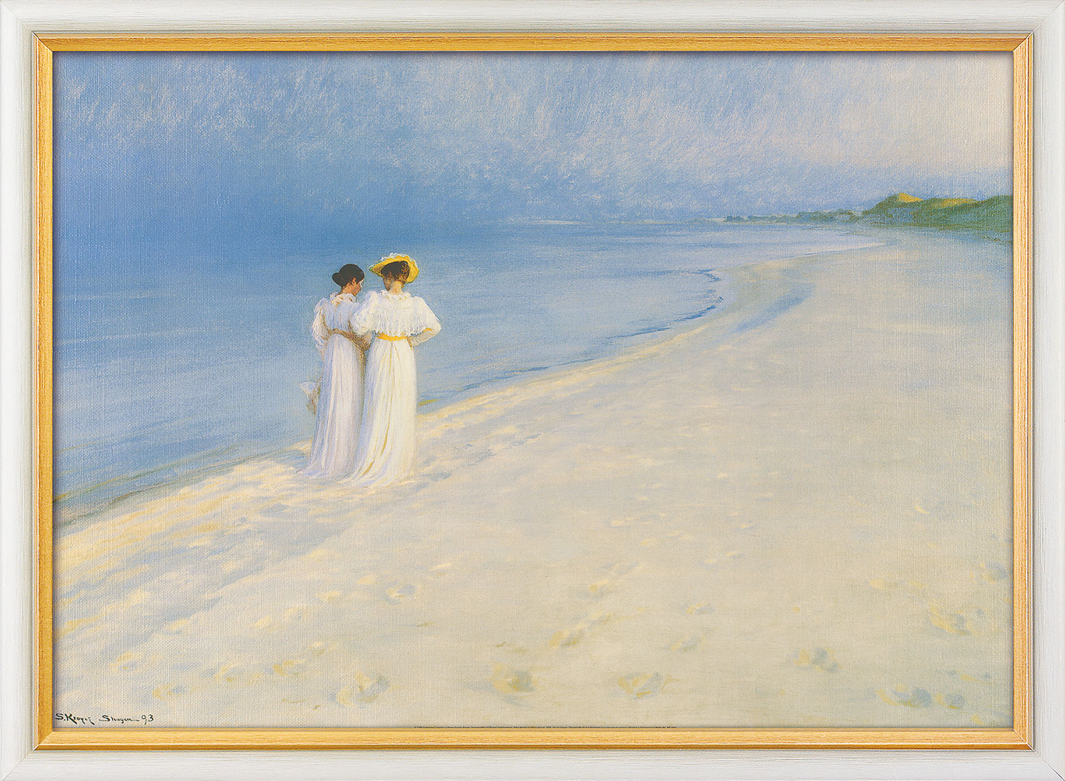 Peder Severin Kroyer: Bild ‚Sommerabend bei Skagen – Der Strandspaziergang‘ (1893), gerahmt