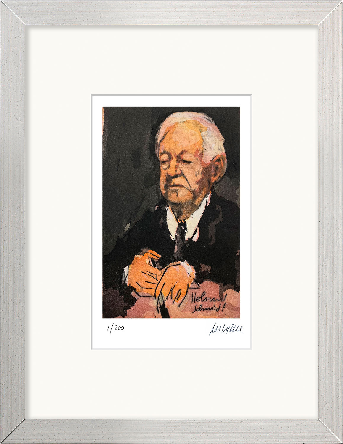 Armin Mueller-Stahl: Bild ‚Helmut Schmidt‘, gerahmt