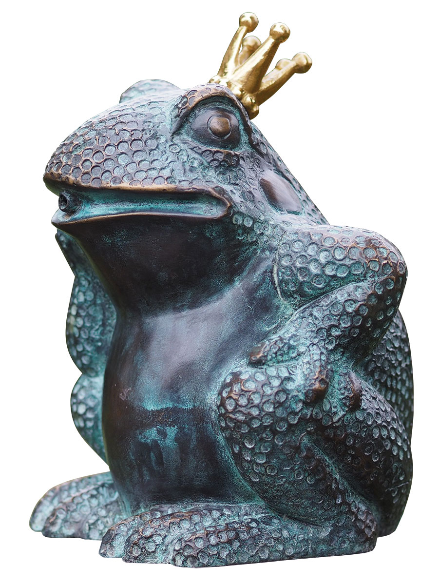 Gartenskulptur / Wasserspeier ‚Froschkönig‘, Bronze