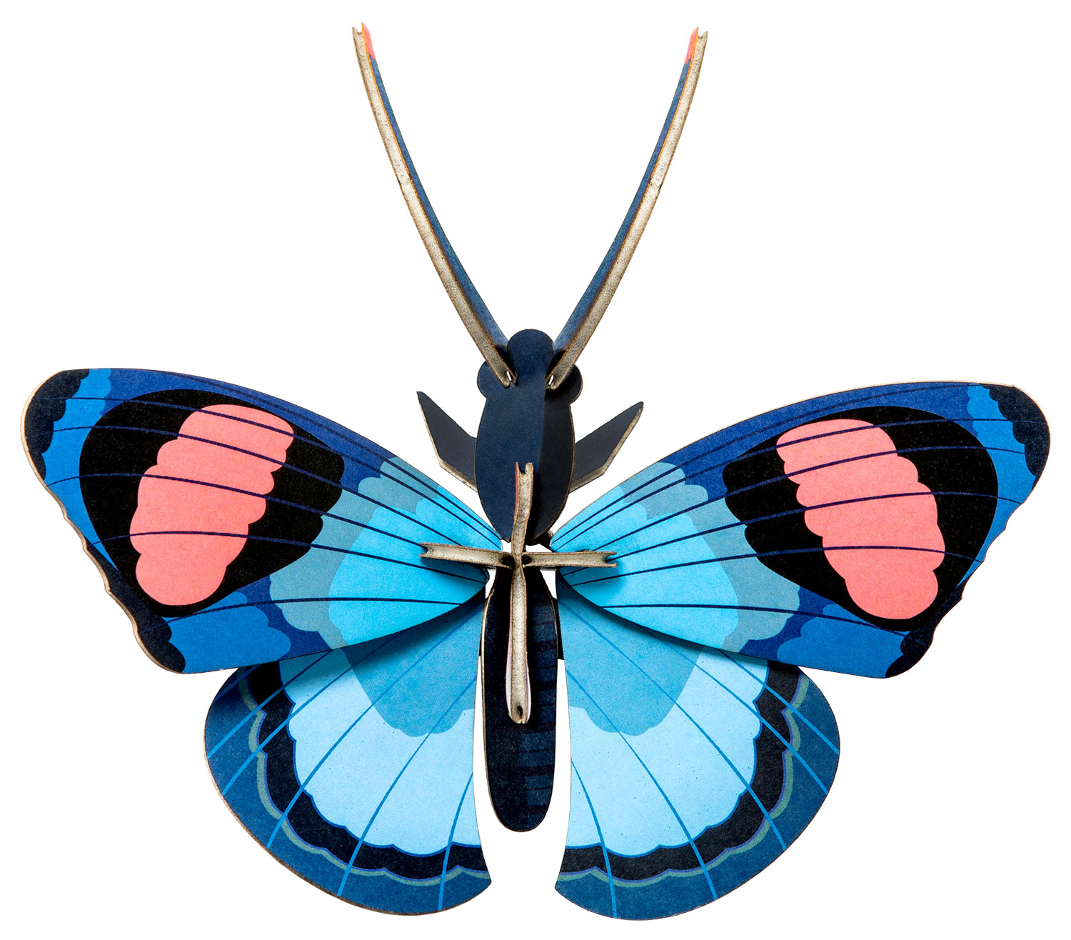 studio ROOF: 3D-Wandobjekt ‚Peacook Butterfly‘ aus recyceltem Karton, DIY