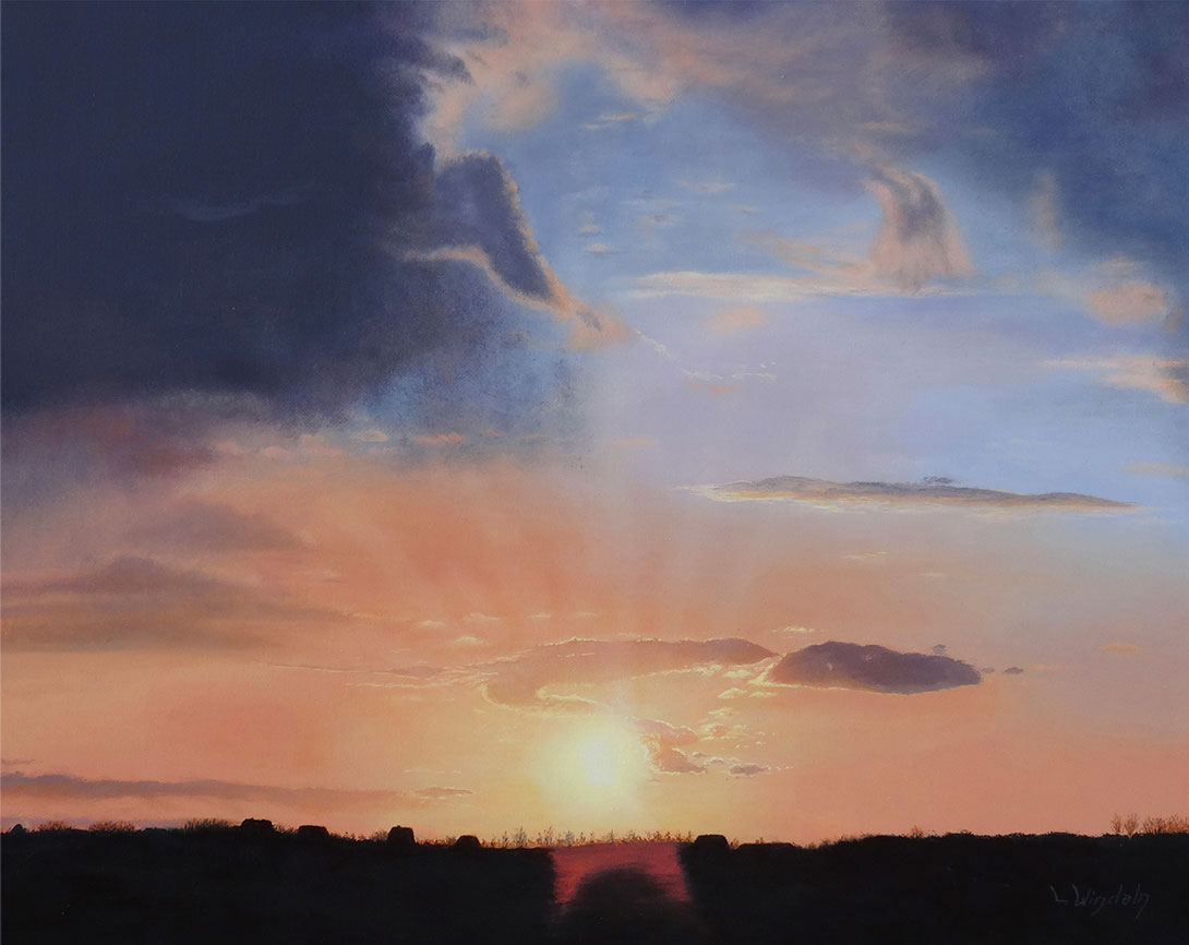 Leo Windeln: Bild ‚Sonnenuntergang‘ (2018) (Original / Unikat), auf Keilrahmen