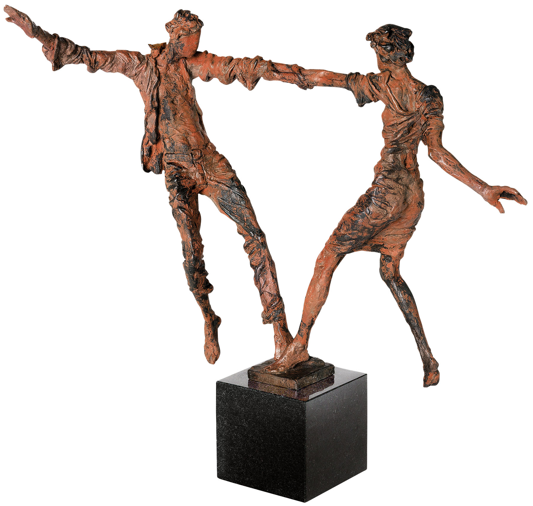 Vitali Safronov: Skulptur ‚Liebespaarbalance‘, Bronze