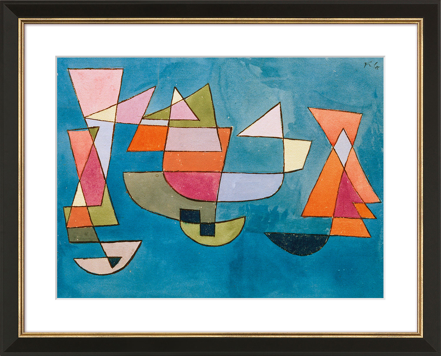 Paul Klee: Bild ‚Segelschiffe‘ (1927), gerahmt