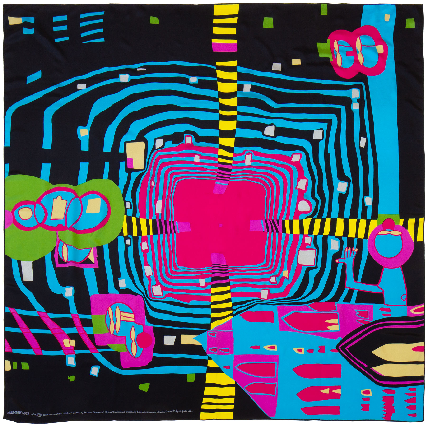 Friedensreich Hundertwasser: Seidenfoulard ‚Close-up of Infinity‘ (1994)
