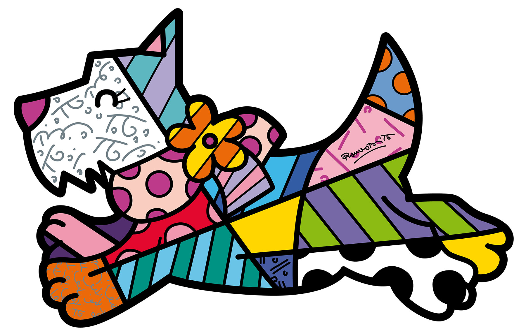 Romero Britto: Art Panel / Wandobjekt ‚Dog‘
