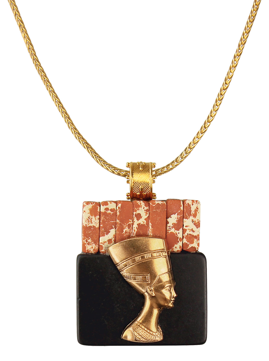 Petra Waszak: Collier ‚Kopf der Nofretete‘, Schmuck