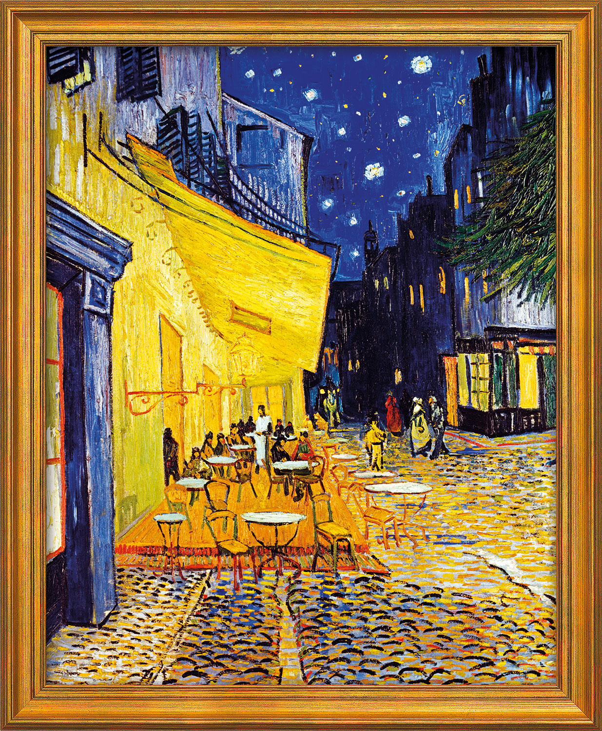 Vincent van Gogh: Bild ‚Café-Terrasse am Abend in Arles‘ (1888), gerahmt