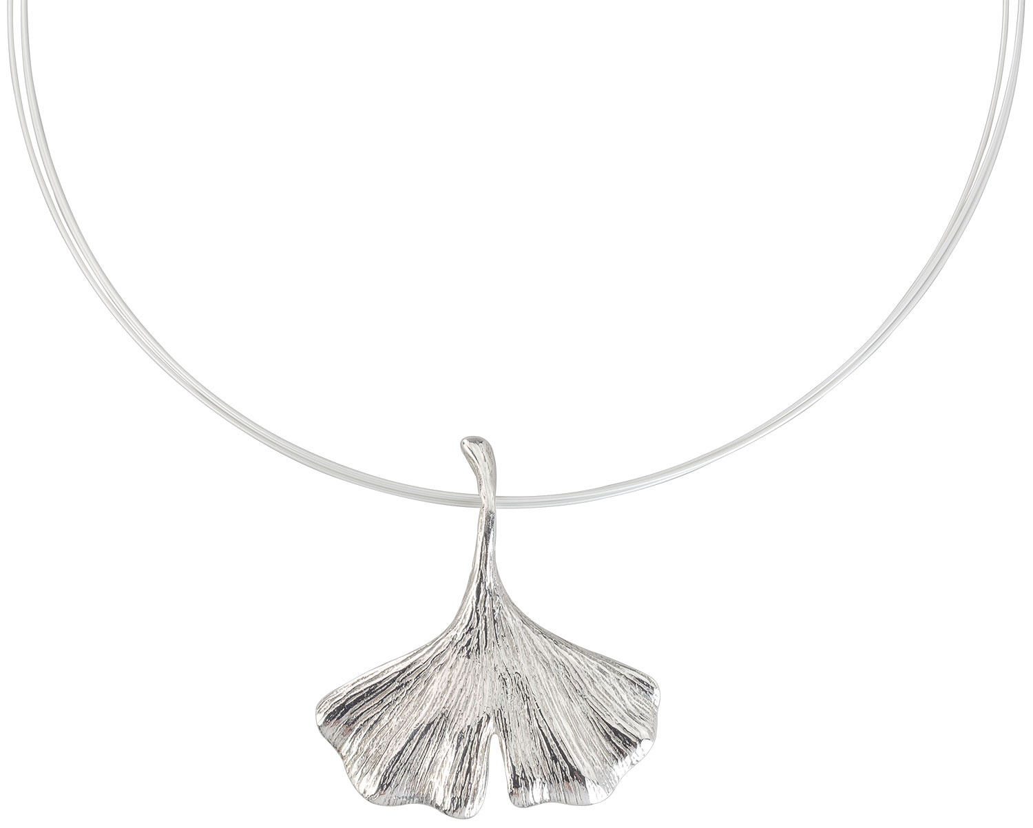 Petra Waszak: Collier ‚Ginkgo‘, Version Silber, Schmuck