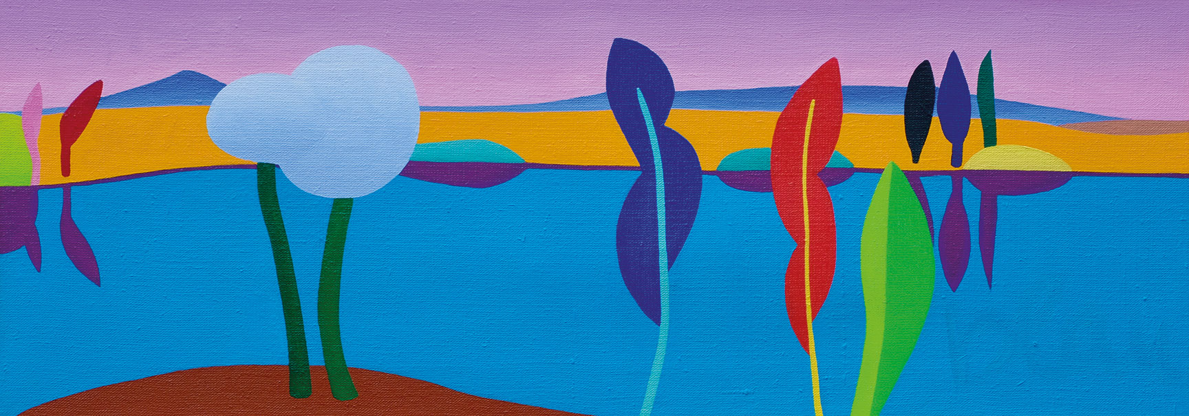 Julia Steinberg: Bild ‚Flusslandschaft (104)‘ (2012) (Original / Unikat), auf Keilrahmen