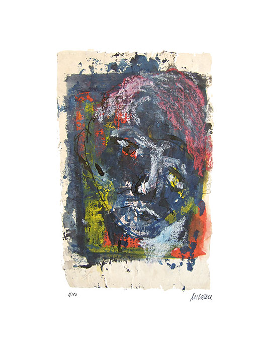 Armin Mueller-Stahl: Bild ‚Farbiger Kopf‘ (2020), ungerahmt