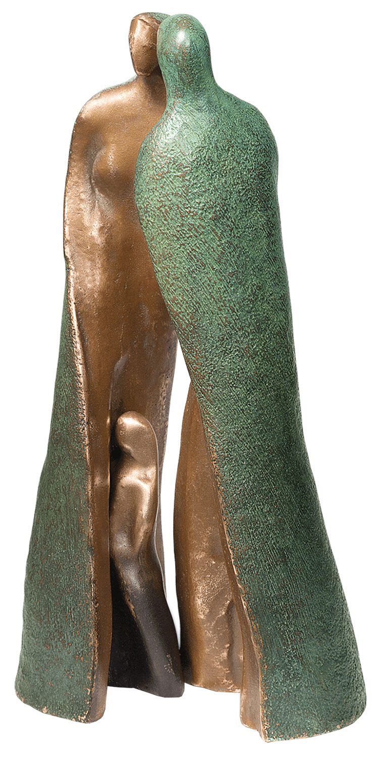 Maria-Luise Bodirsky: 3-teilige Skulptur 'Familie', Bronze