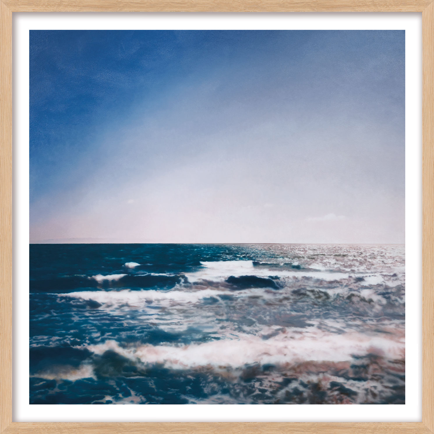 Gerhard Richter: Bild ‚Seestück‘ (1998), Version naturfarben gerahmt