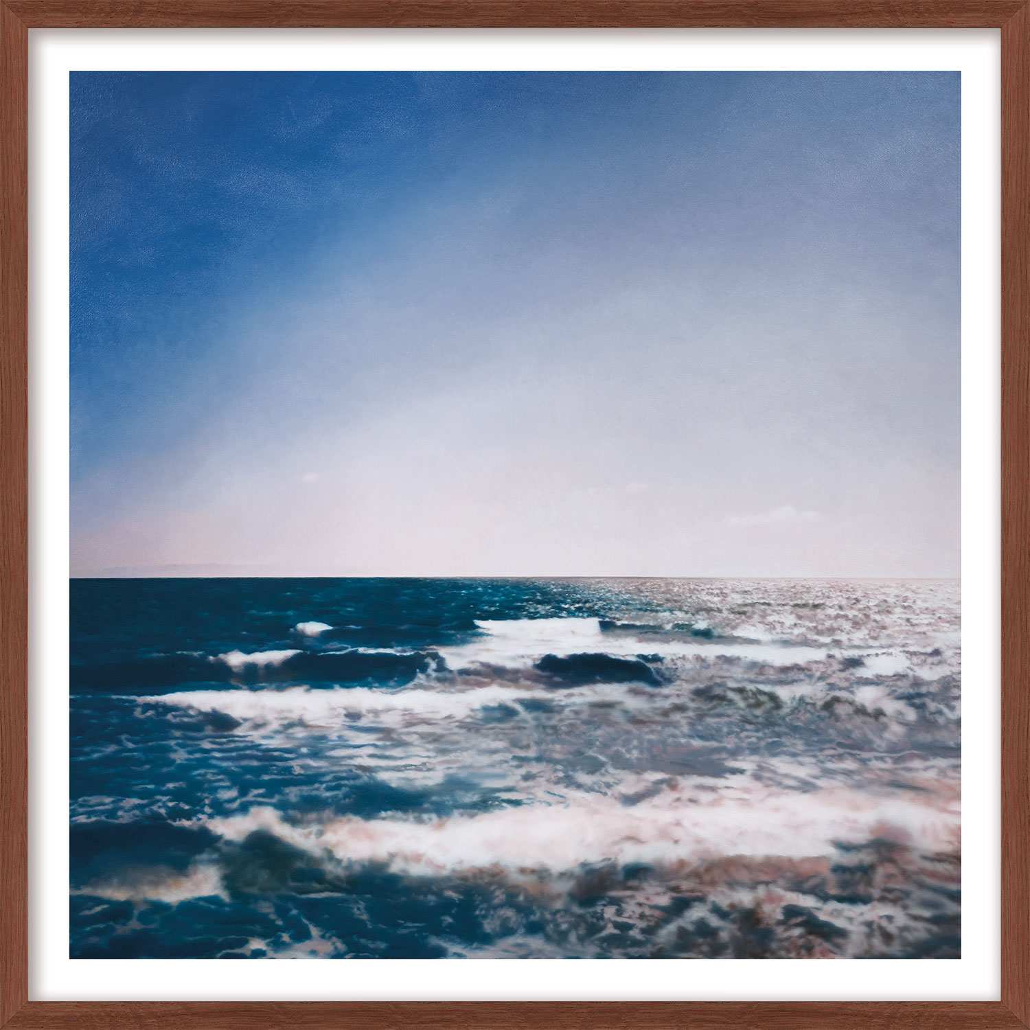 Gerhard Richter: Bild ‚Seestück‘ (1998), Version dunkelbraun gerahmt