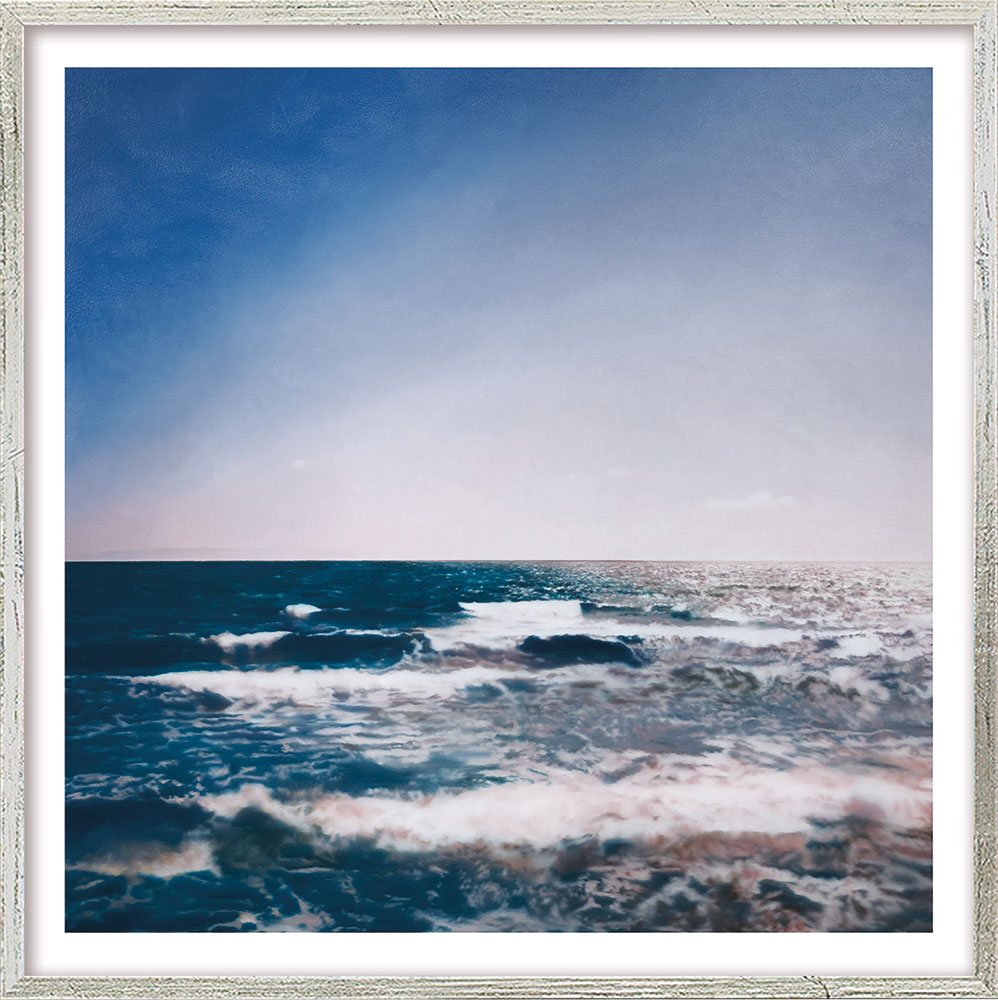 Gerhard Richter: Bild ‚Seestück‘ (1998), Version silberfarben gerahmt