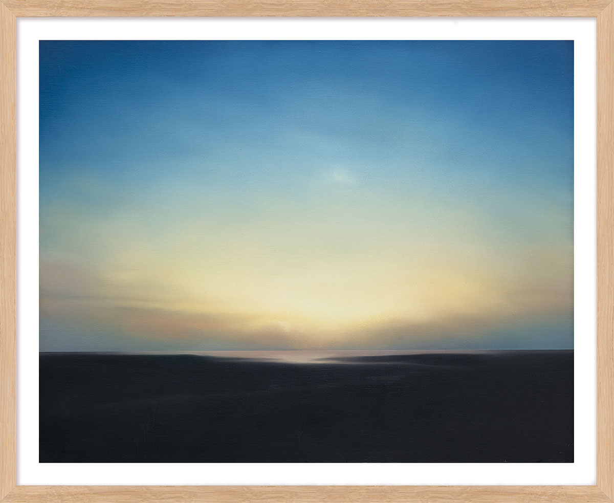 Gerhard Richter: Bild ‚Abendstimmung‘ (1969), Version naturfarben gerahmt