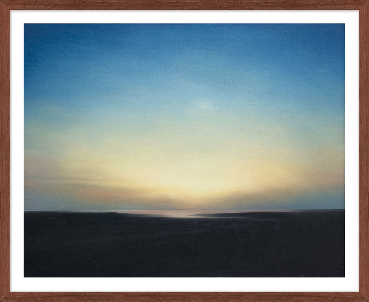 Gerhard Richter: Bild ‚Abendstimmung‘ (1969), Version dunkelbraun gerahmt