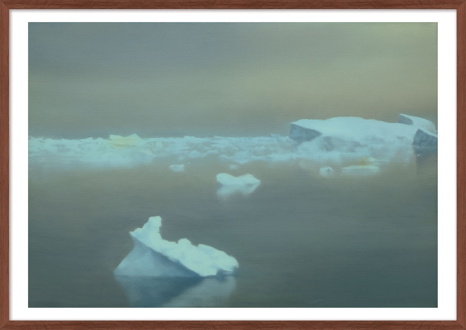 Gerhard Richter: Bild ‚Eis‘ (1981), Version dunkelbraun gerahmt