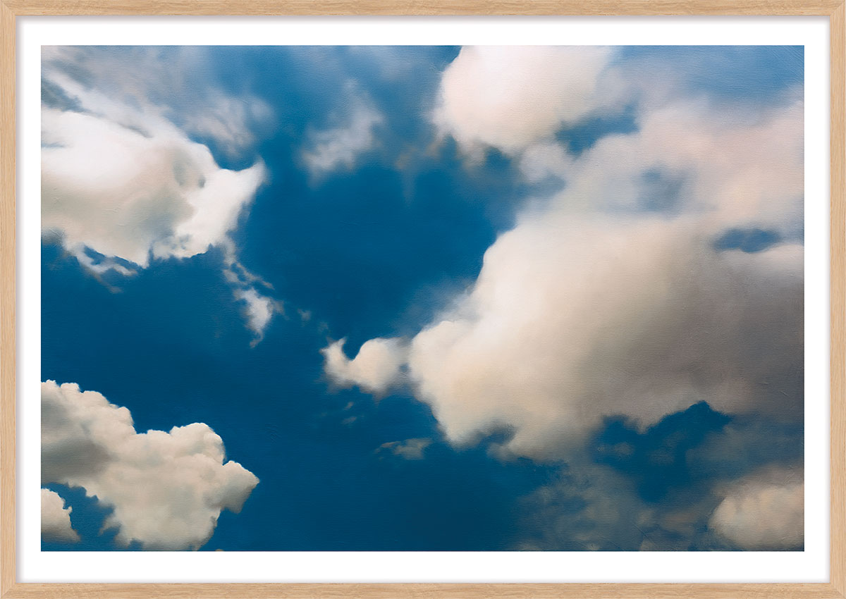 Gerhard Richter: Bild ‚Wolke‘ (1976), Version naturfarben gerahmt