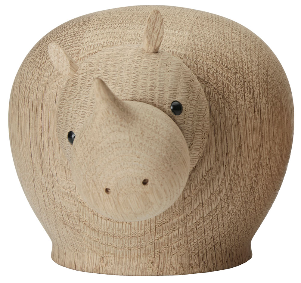 Woud: Holzfigur ‚Rina Rhinoceros Medium‘ – Design Steffen Juul