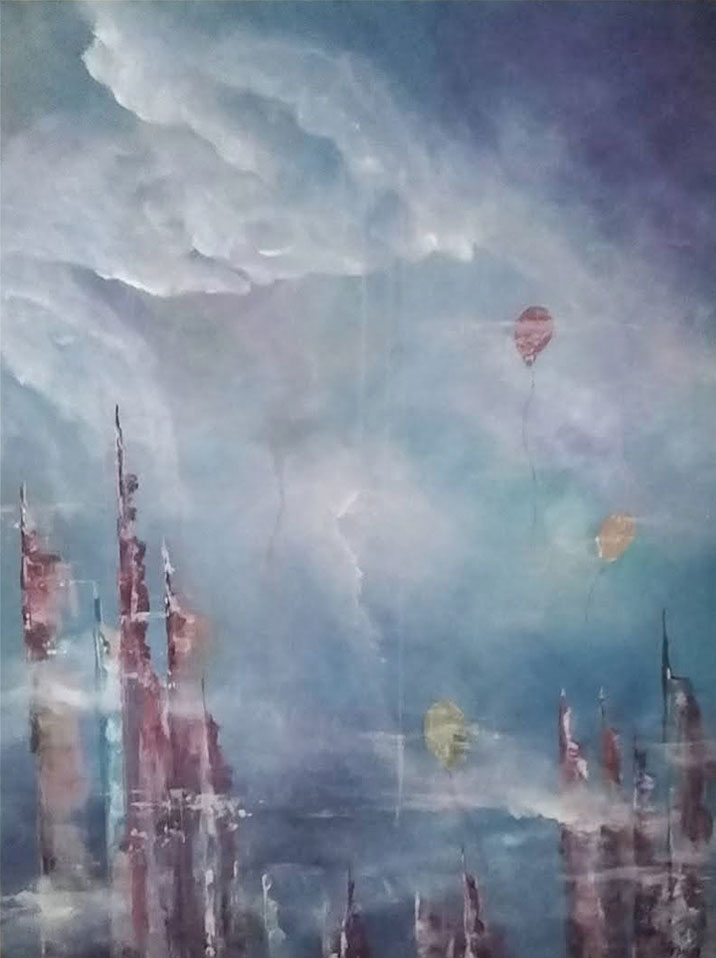 Irina Brettmann: Bild ‚Colorful World II‘ (2020) (Original / Unikat), auf Keilrahmen