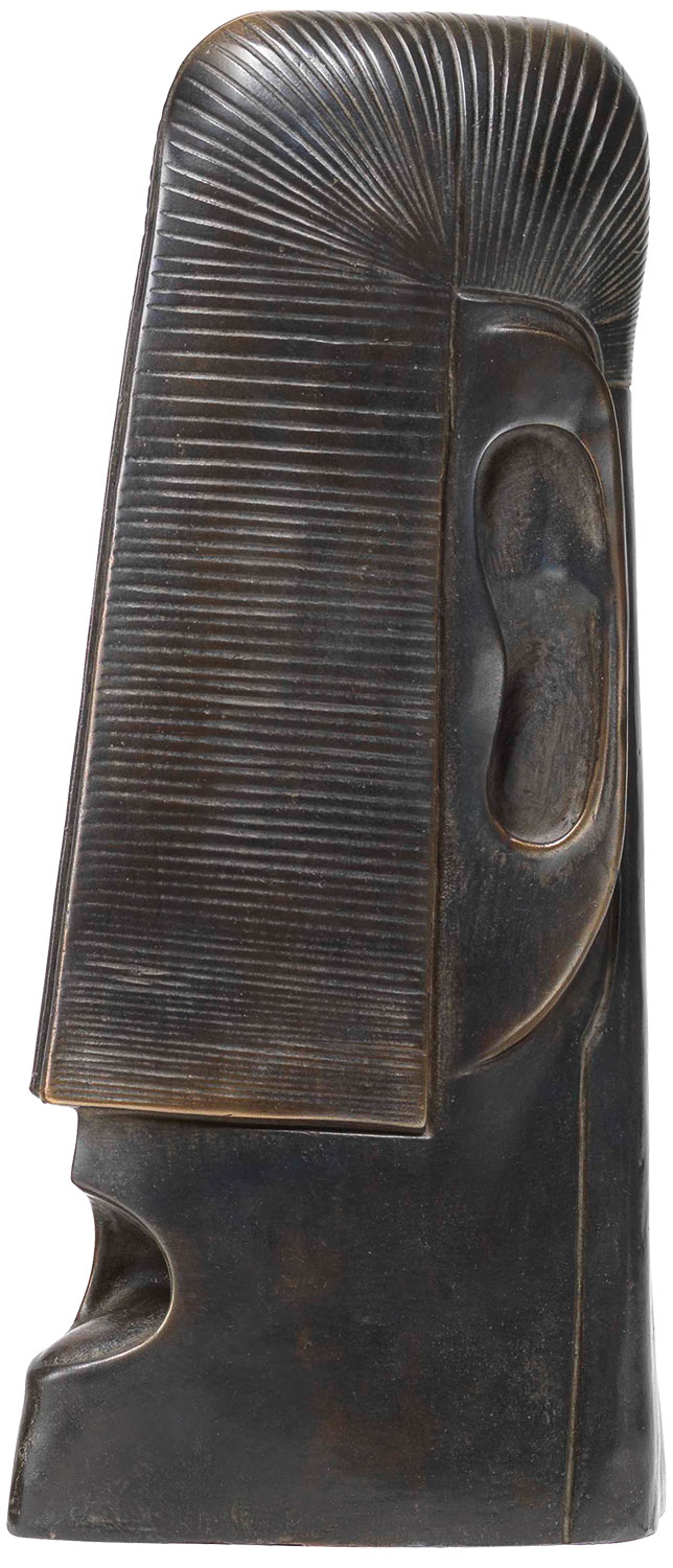 Rainer Kriester: Skulptur ‚Große Tätowierung‘ (1982), Reduktion in Bronze dunkel