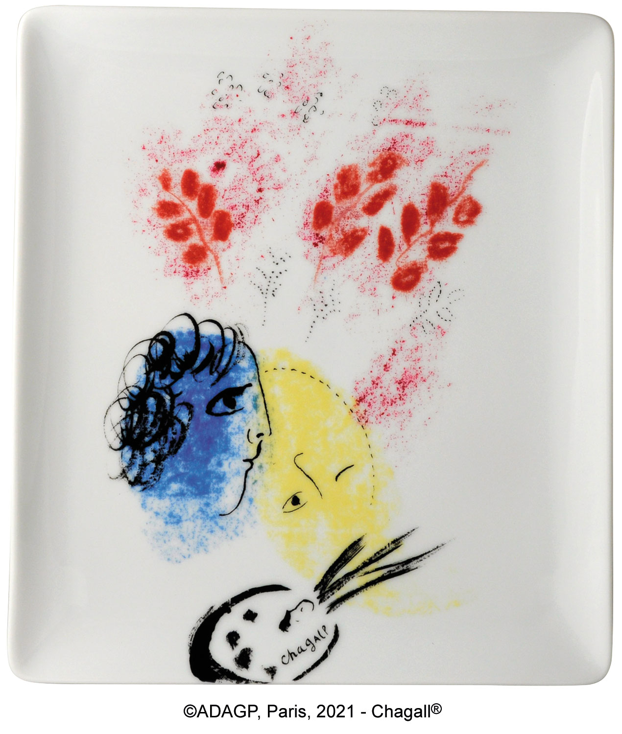 Marc Chagall: Kollektion Marc Chagall von Bernardaud – Porzellanschale ‚Double Visage‘