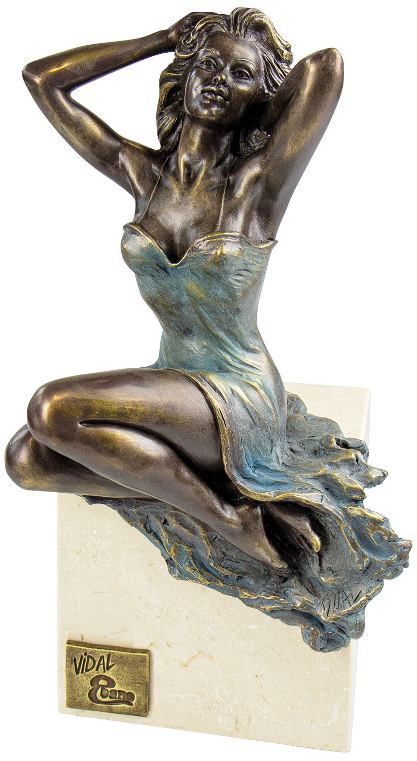 Manel Vidal: Skulptur ‚Good Morning‘, Kunstbronze