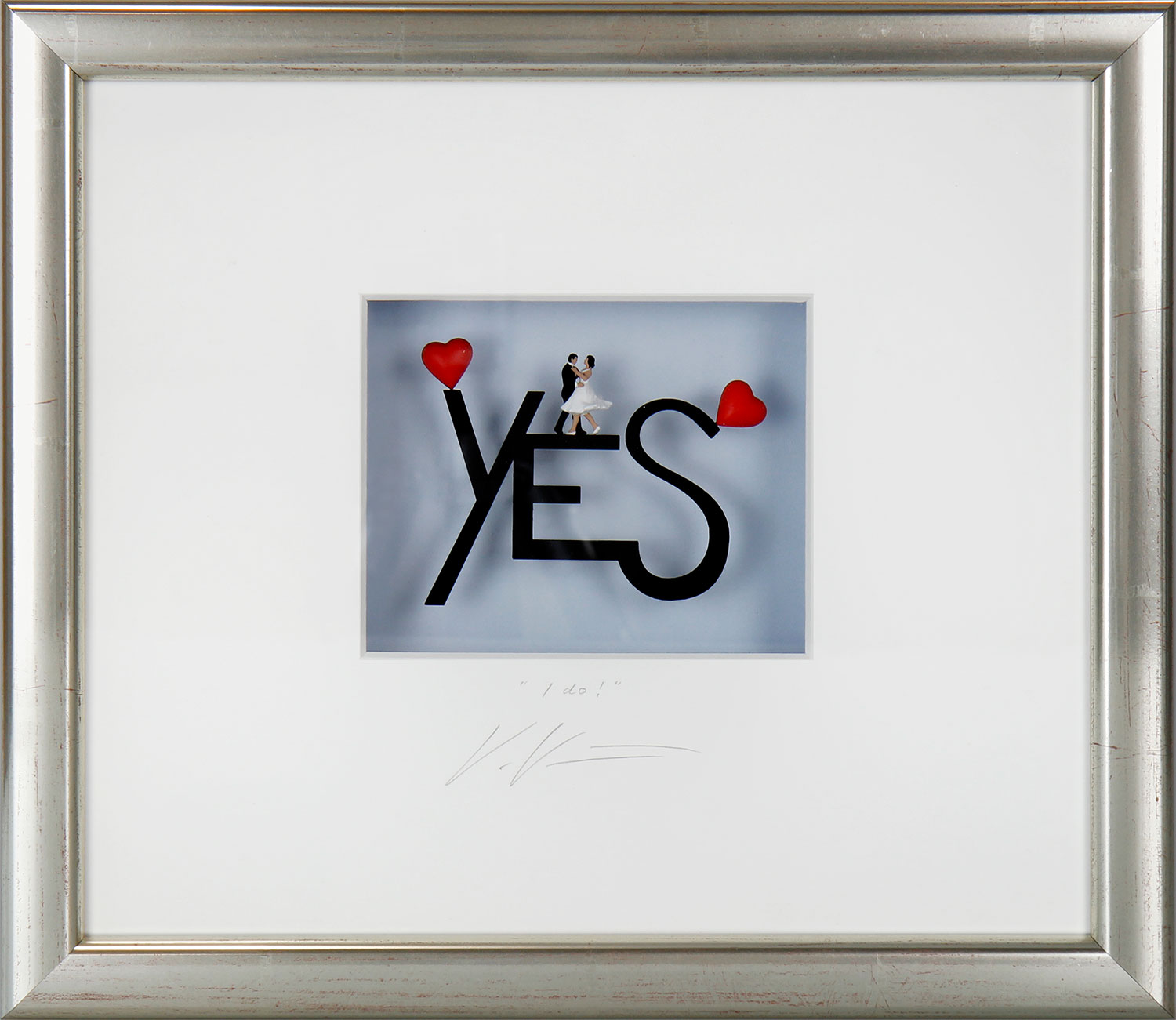Volker Kühn: 3D-Bild ‚Yes, I do!‘, gerahmt