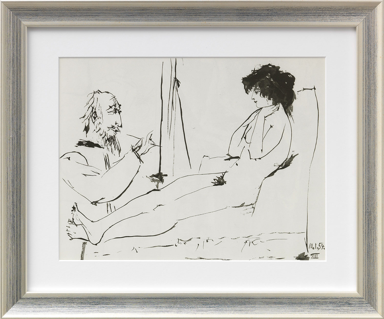 Pablo Picasso: Bild ‚Ohne Titel‘ (1953), gerahmt