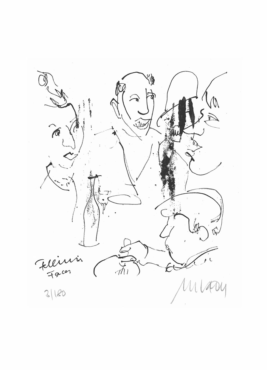 Armin Mueller-Stahl: Bild ‚Fellinis Faces‘ (2021), ungerahmt