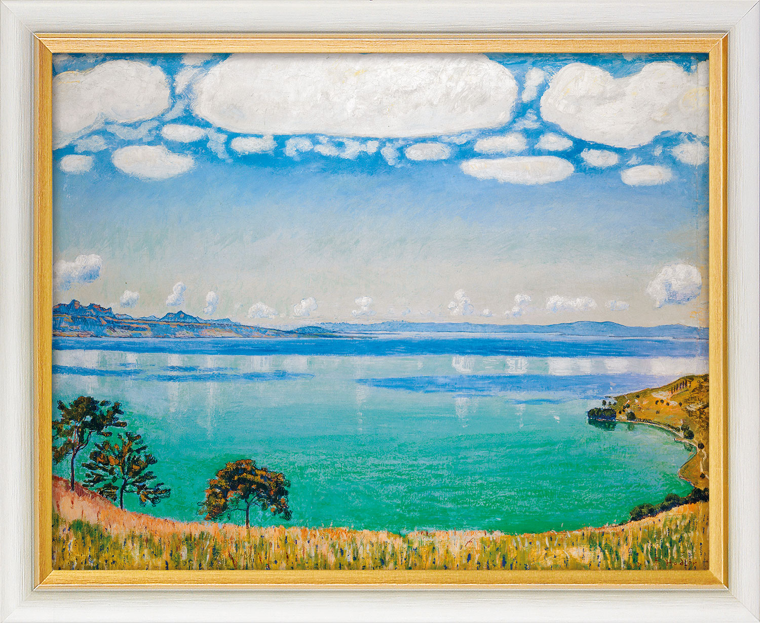 Ferdinand Hodler: Bild ‚Der Genfersee von Chexbres aus‘ (1905), gerahmt