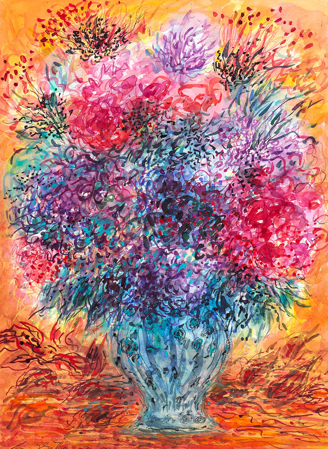 Ansgar Skiba: Bild ‚Blumenstrauß‘ (2018) (Original / Unikat), ungerahmt