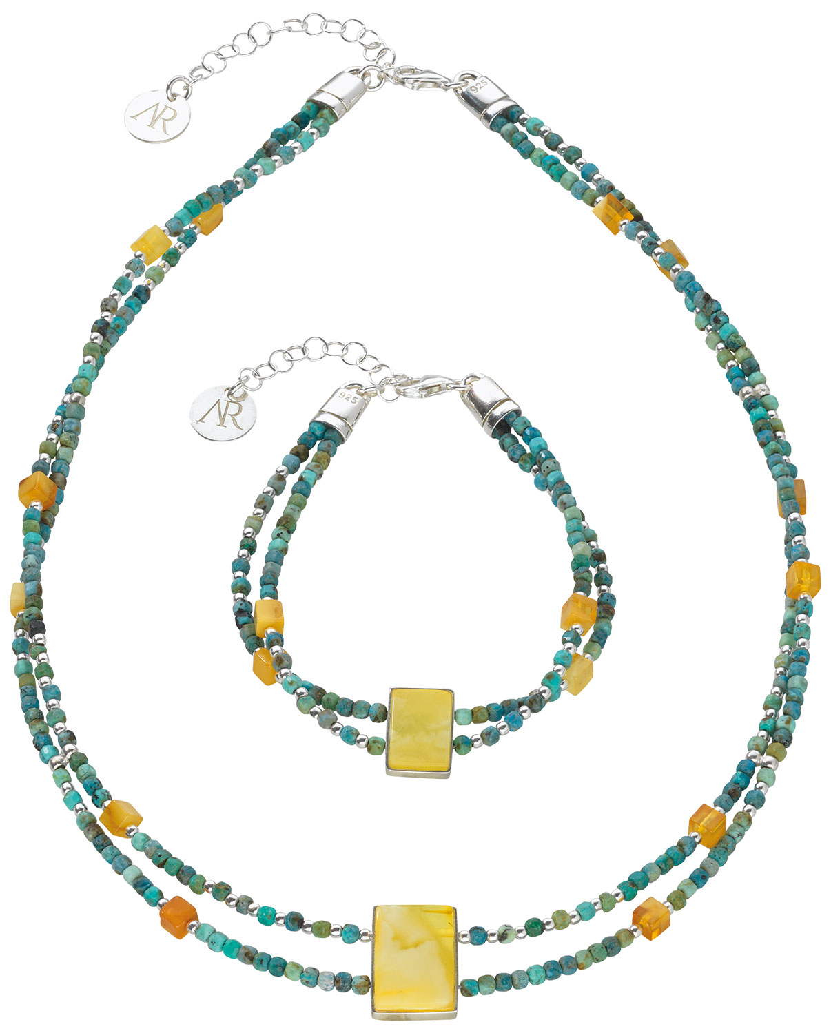 Bernstein-Schmuckset ‚Papagena‘