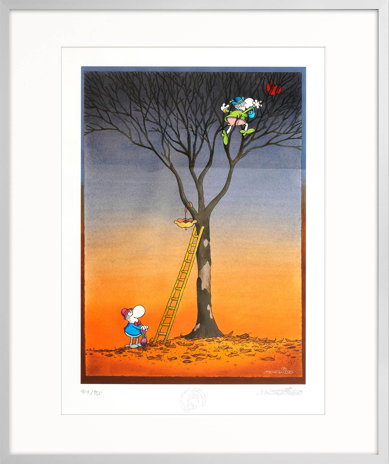 Mordillo: Bild ‚Heart in the Tree‘, gerahmt