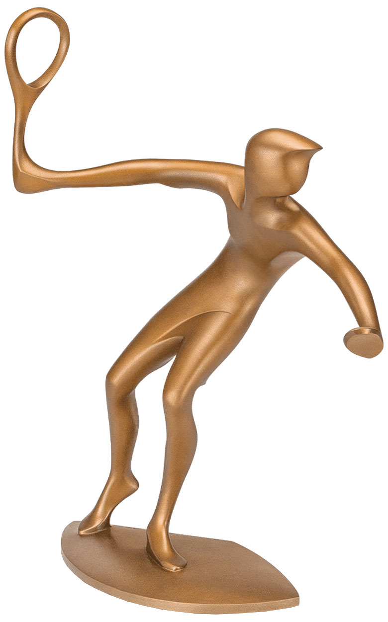 Torsten Mücke: Skulptur ‚Tennisspieler‘, Bronze
