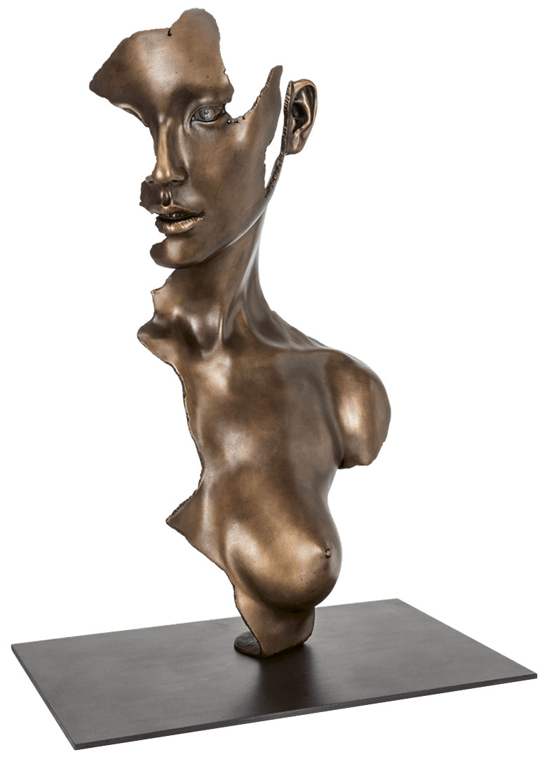 Jamie Salmon: Skulptur ‚Fragmented girl‘, Bronze