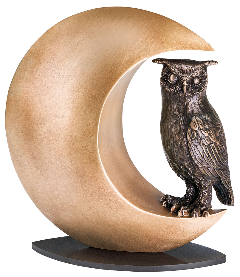 Thomas Schöne: Skulptur ‚Nachteule‘, Bronze