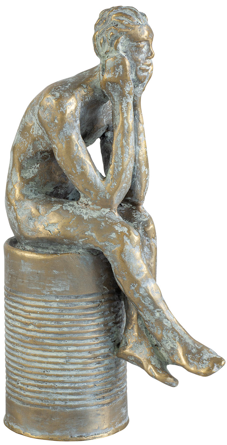 Dagmar Vogt: Skulptur ‚Kleiner Denker‘ (2021), Bronze