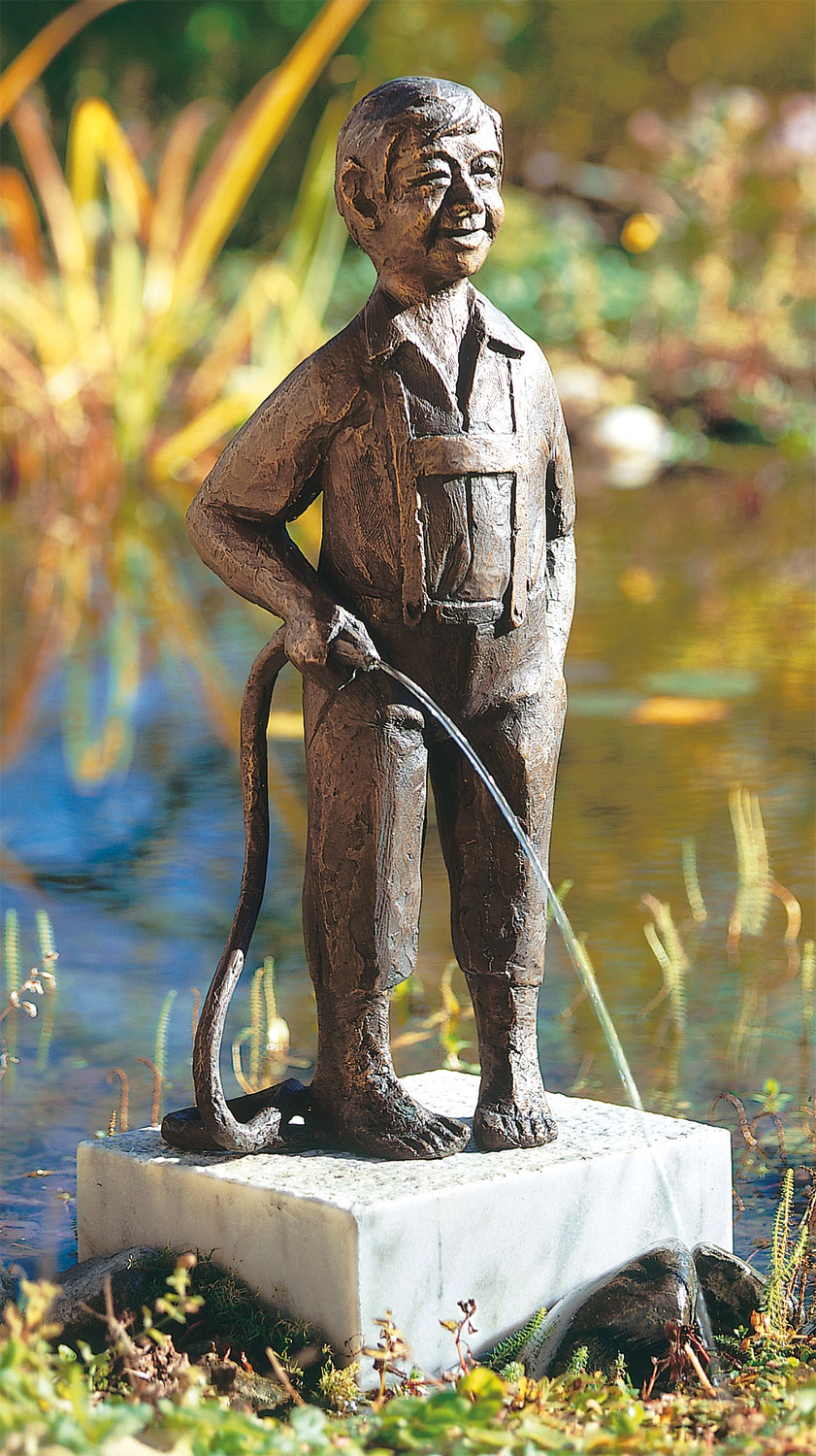 Theophil Steinbrenner: Gartenskulptur / Wasserspeier ‚Florian‘, Bronze