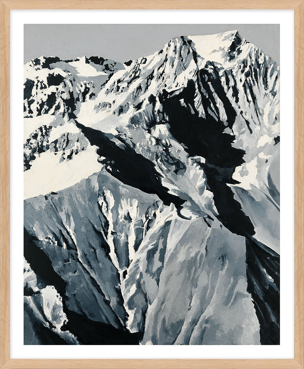 Gerhard Richter: Bild ‚Himalaja‘ (1968), Version naturfarben gerahmt