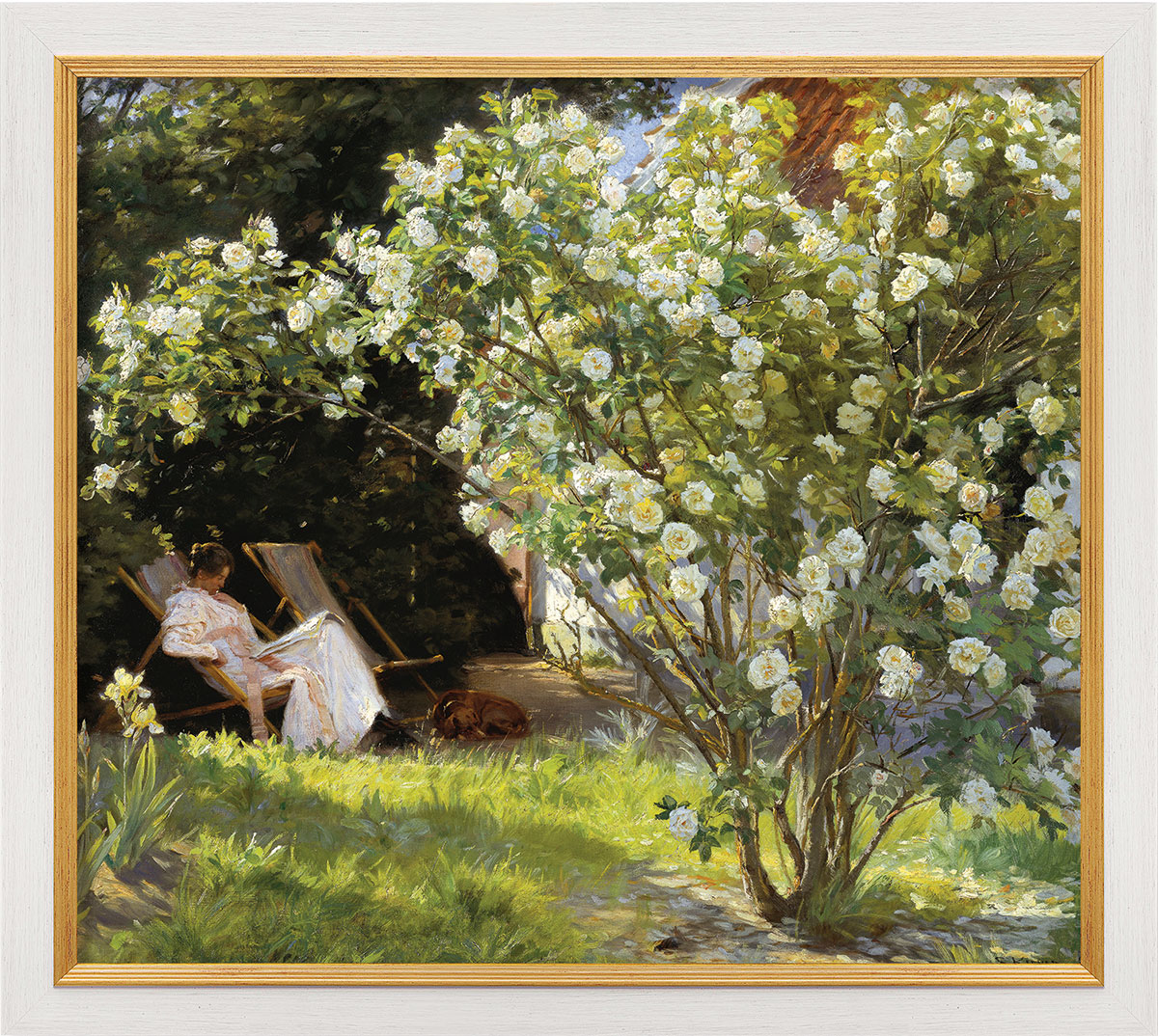 Peder Severin Kroyer: Bild ‚Rosen‘ (1893), gerahmt