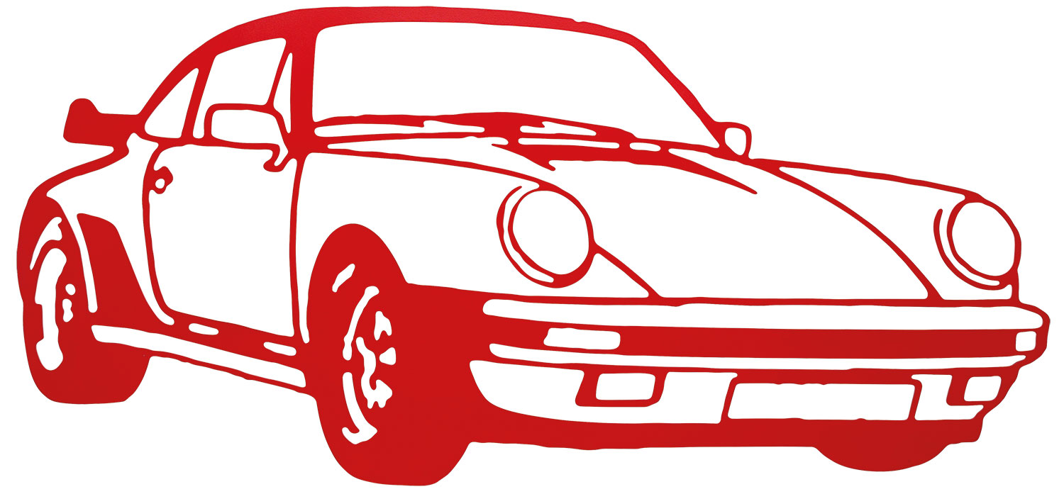 Jan M. Petersen: Wandskulptur ‚Porsche Turbo Rot‘ (2022)