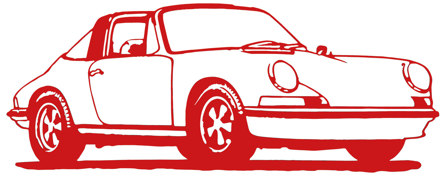 Jan M. Petersen: Wandskulptur ‚Porsche 911 Targa Rot‘ (2022)
