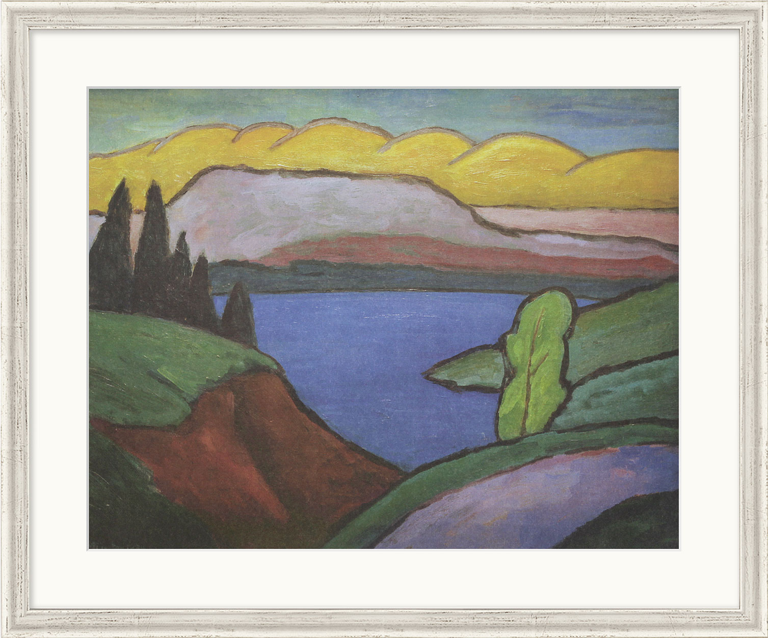 Gabriele Münter: Bild ‚Der blaue See‘ (1934), gerahmt